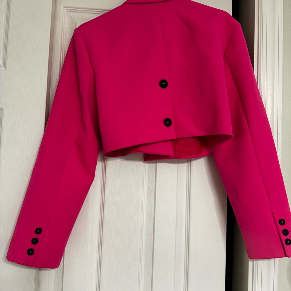Nasty Gal cropped hot pink blazer